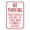 Signmission No Parking Unauthorized Cars Will Be Tow Heavy-Gauge Aluminum Sign, 12" x 18", A-1218-23648 A-1218-23648 - alternate 1